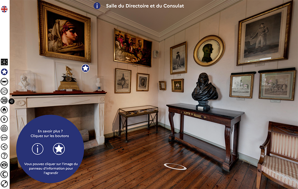 Visite virtuelle - salle du Directoire et du Consulat - Musée national Clemenceau – de Lattre 